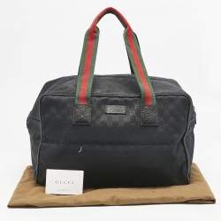 Gucci Black GG Canvas Web Boston Duffel bag