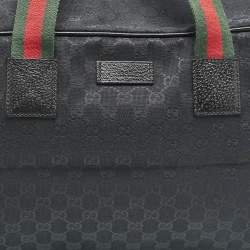 Gucci Black GG Canvas Web Boston Duffel bag