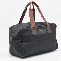 Gucci Black GG Canvas Web Boston Duffel bag