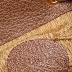 Pre Owned Gucci Brown Suede and Leather Bamboo Drawstring Backpack