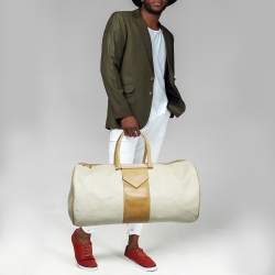 Gucci Light Beige/Tan Micro GG Supreme Canvas Duffle Bag
