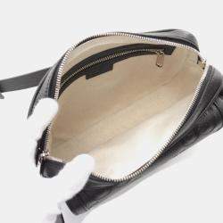 Gucci Black Leather Jumbo GG Small Crossbody Bag