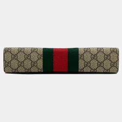 Gucci Brown PVC GG Supreme Web Pouch