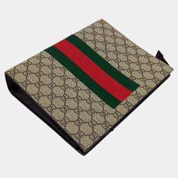 Gucci Brown PVC GG Supreme Web Pouch