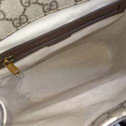 Gucci Beige Brown Canvas and Leather Ophidia small backpack