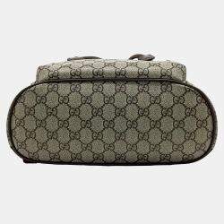 Gucci Beige Brown Canvas and Leather Ophidia small backpack