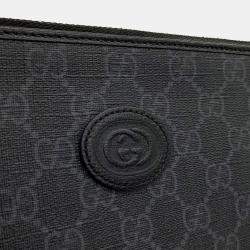 Gucci Black PVC Interlocking Clutch