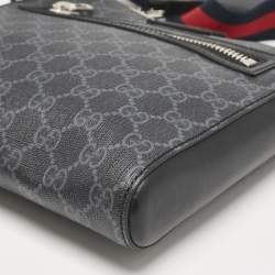Pre Owned Gucci Black GG Supreme Canvas Small Messenger Bag