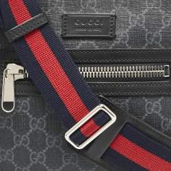 Pre Owned Gucci Black GG Supreme Canvas Small Messenger Bag