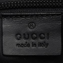 Gucci Black Nylon and Leather Wristlet Zip Pouch