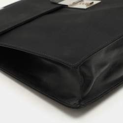 Gucci Black Nylon and Leather Combination Lock Briefcase