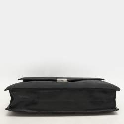 Gucci Black Nylon and Leather Combination Lock Briefcase