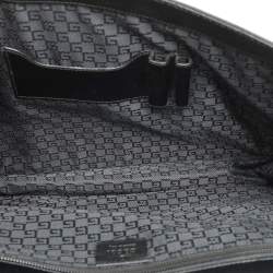 Gucci Black Nylon and Leather Combination Lock Briefcase