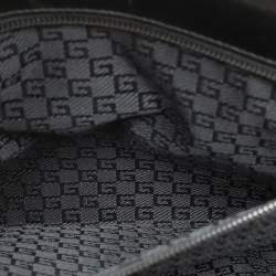 Gucci Black Nylon and Leather Combination Lock Briefcase