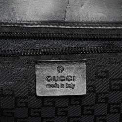 Gucci Black Nylon and Leather Combination Lock Briefcase