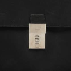 Gucci Black Nylon and Leather Combination Lock Briefcase