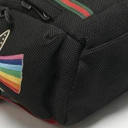 Gucci Black Mesh Fabric Hollywood Embroidered Backpack