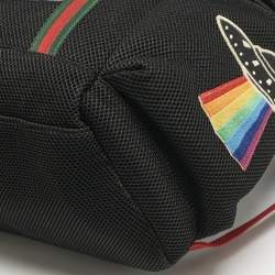 Gucci Black Mesh Fabric Hollywood Embroidered Backpack