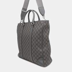 Gucci Gray GG Supreme Canvas and Leather Ophidia Tote Bag