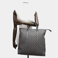 Gucci Gray GG Supreme Canvas and Leather Ophidia Tote Bag