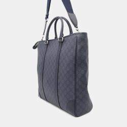 Gucci Navy PVC Leather Ophidia Tote Bag