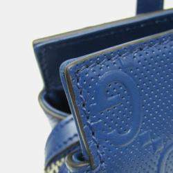 Gucci Blue GG Embossed Tote Leather Tote Bag 