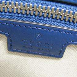 Gucci Blue GG Embossed Tote Leather Tote Bag 