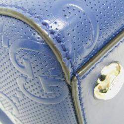 Gucci Blue GG Embossed Tote Leather Tote Bag 