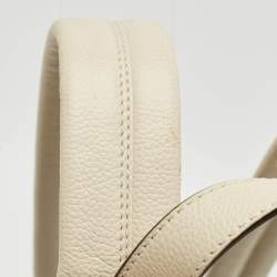 Gucci Off White Leather Logo Print Backpack