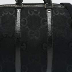 Gucci Black Jumbo GG Canvas Large Duffel Bag