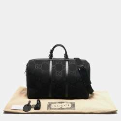 Gucci Black Jumbo GG Canvas Large Duffel Bag