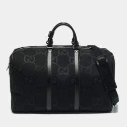 Gucci Black Jumbo GG Canvas Large Duffel Bag