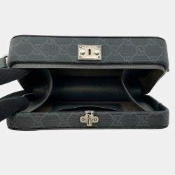 Gucci Grey/Black Cutout Interlocking G Shoulder Bag 