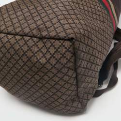 Gucci Brown Diamante Nylon Web Backpack