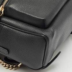 Gucci Black Leather Soho Chain Backpack