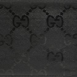 Gucci Black GG Crystals Canvas Bifold Wallet