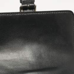 Gucci Black GG Embossed Perforated Leather Double Belt Bag
