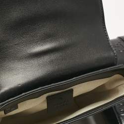Gucci Black GG Embossed Perforated Leather Double Belt Bag