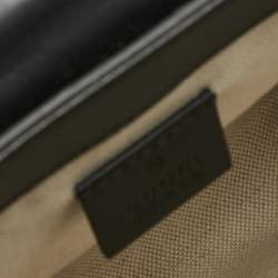 Gucci Black GG Embossed Perforated Leather Double Belt Bag