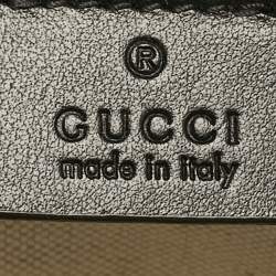 Gucci Black GG Embossed Perforated Leather Double Belt Bag