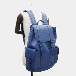 Gucci Blue Leather GG Embossed Backpack