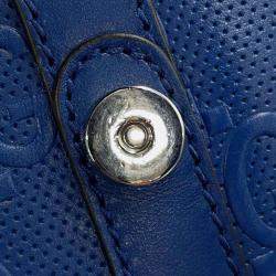 Gucci Blue Leather GG Embossed Backpack