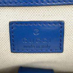 Gucci Blue Leather GG Embossed Backpack