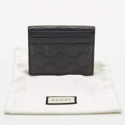 Gucci Black Guccissima Leather Bifold Card Holder 