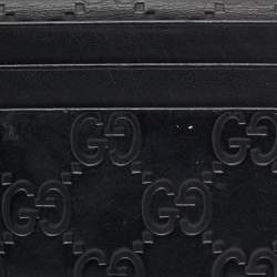 Gucci Black Guccissima Leather Bifold Card Holder 
