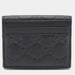 Gucci Black Guccissima Leather Bifold Card Holder 