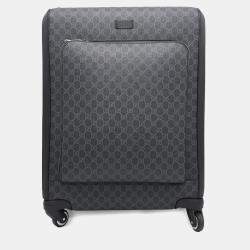 Gucci Gg Supreme Suitcase Black Pvc Leather