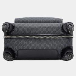 Gucci Gg Supreme Suitcase Black Pvc Leather