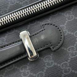 Gucci Gg Supreme Suitcase Black Pvc Leather