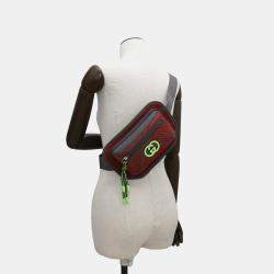 Gucci Gg nylon Belt Bag Gray/Red Nylon Rubber